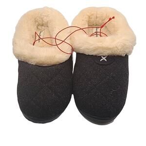 Dearfoams Women’s Black Indoor/Outdoor Size M (7-8) Slippers